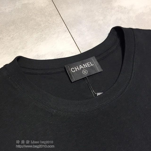 ChanelT恤 19春夏最新款 香奈兒黑色短袖  tzy1577